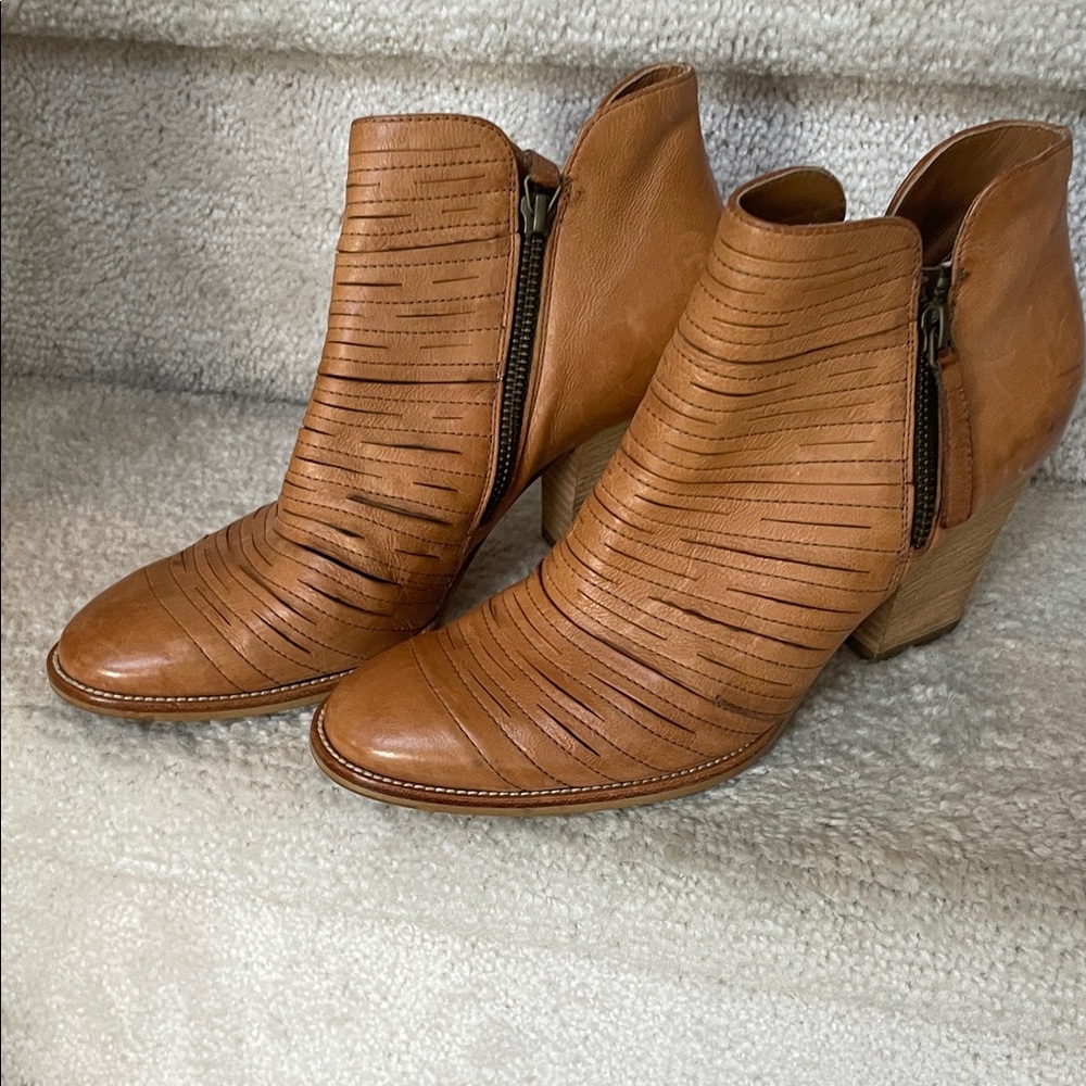 Paul Green Brown Leather Ankle Booties